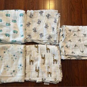 aden + anais Baby Swaddle Blankets with Animal and Star Designs